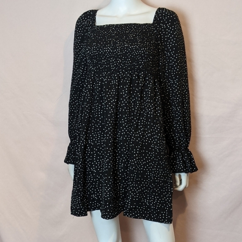 Missguided Milkmaid Shirred Polka Dot Mini Dress size 8